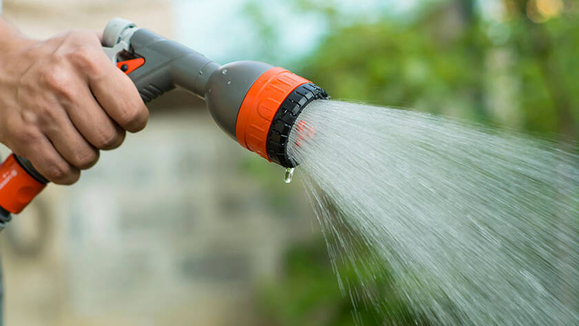 Watering the garden